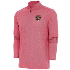 Florida Panthers Antigua Hunk Quarter-Zip Pullover Top - Heather Red | US 200640640