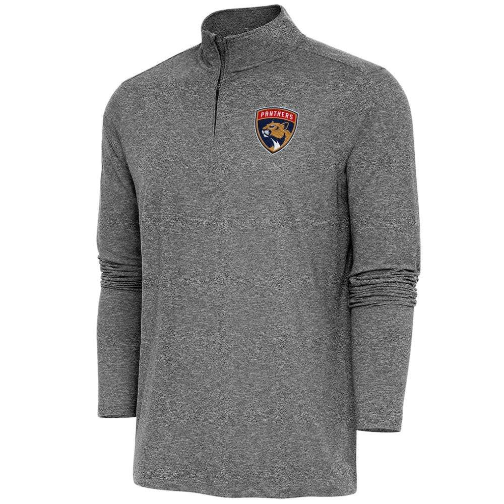 Florida Panthers Antigua Hunk Quarter-Zip Pullover Top - Heather Black | US 200640641