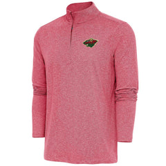 Minnesota Wild Antigua Hunk Quarter-Zip Pullover Top - Heather Red | US 200640653