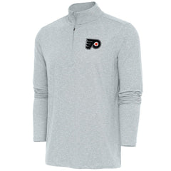 Philadelphia Flyers Antigua Hunk Quarter-Zip Pullover Top - Heather Gray | US 200640741
