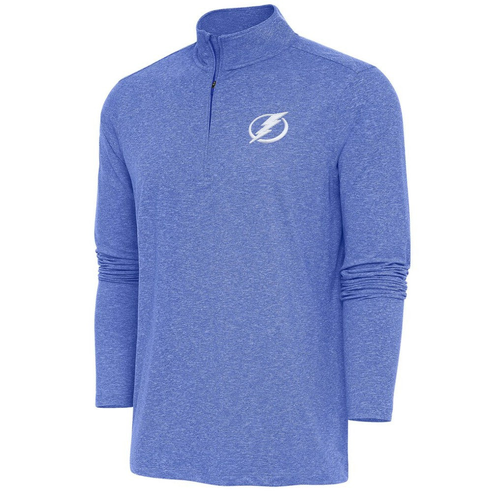 Tampa Bay Lightning Antigua Hunk Quarter-Zip Pullover Top - Heather Royal | US 200640761