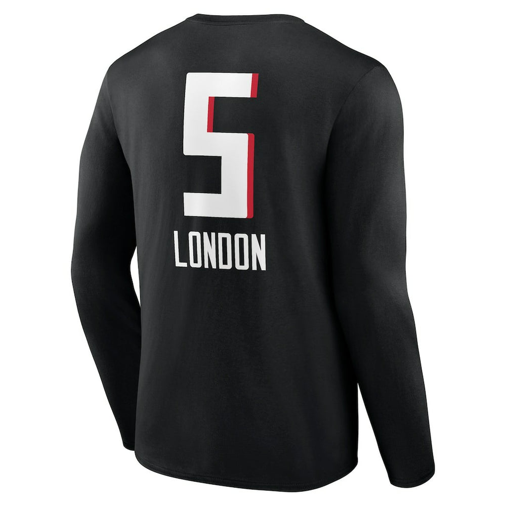 Drake London Atlanta Falcons Team Wordmark Player Name & Number Long Sleeve T-Shirt - Black T-shirts