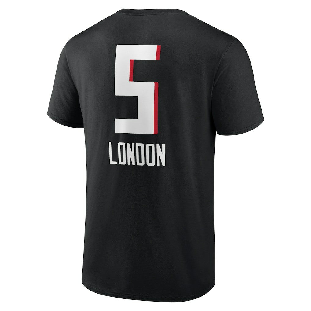 Drake London Atlanta Falcons Team Wordmark Player Name & Number T-Shirt - Black T-shirts