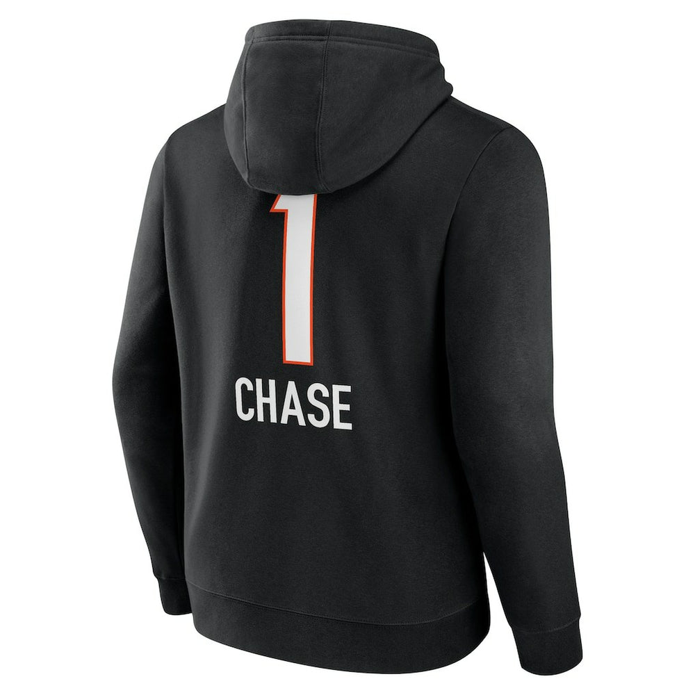 Ja'Marr Chase Cincinnati Bengals Team Wordmark Player Name & Number Pullover Hoodie - Black Hoodies