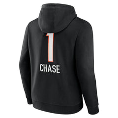 Ja'Marr Chase Cincinnati Bengals Team Wordmark Player Name & Number Pullover Hoodie - Black Hoodies