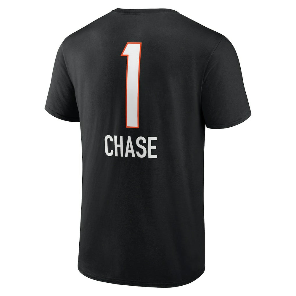 Ja'Marr Chase Cincinnati Bengals Team Wordmark Player Name & Number T-Shirt - Black T-shirts