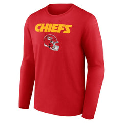 Travis Kelce Kansas City Chiefs Team Wordmark Player Name & Number Long Sleeve T-Shirt - Red T-shirts