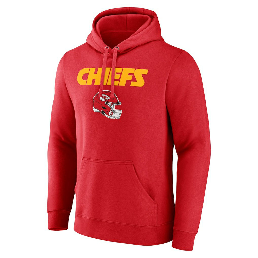 Travis Kelce Kansas City Chiefs Team Wordmark Player Name & Number Pullover Hoodie - Red Hoodies