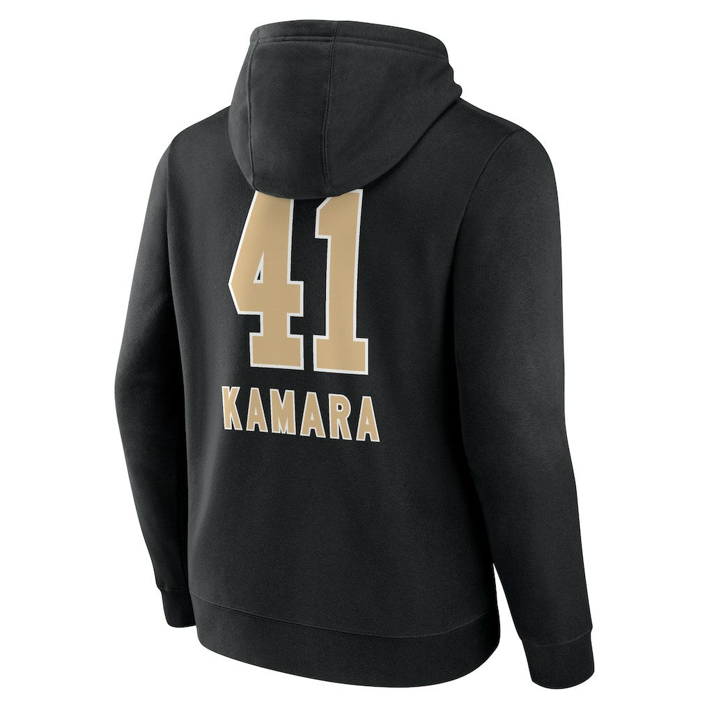 Alvin Kamara New Orleans Saints Team Wordmark Player Name & Number Pullover Hoodie - Black Hoodies