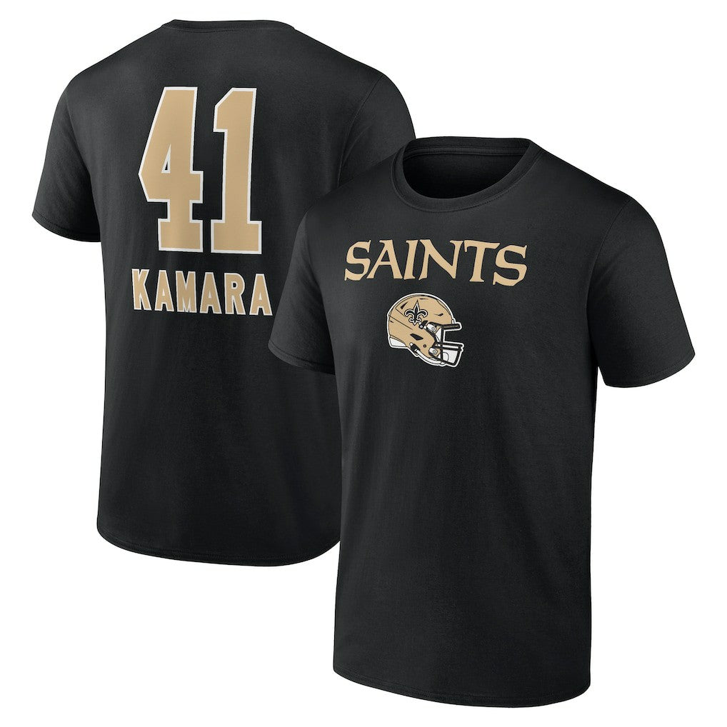 Alvin Kamara New Orleans Saints Team Wordmark Player Name & Number T-Shirt - Black T-shirts