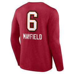 Baker Mayfield Tampa Bay Buccaneers Team Wordmark Player Name & Number Long Sleeve T-Shirt - Red T-shirts