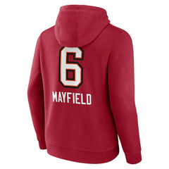 Baker Mayfield Tampa Bay Buccaneers Team Wordmark Player Name & Number Pullover Hoodie - Red Hoodies