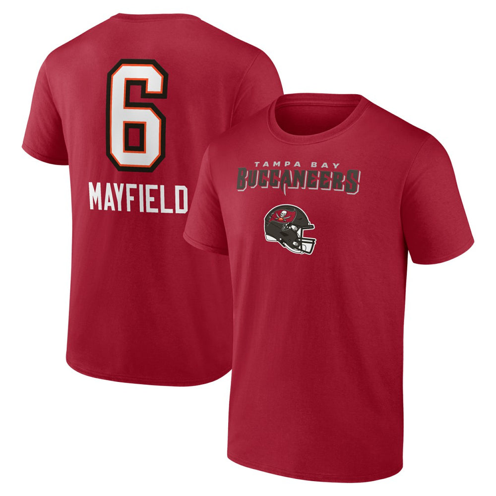 Baker Mayfield Tampa Bay Buccaneers Team Wordmark Player Name & Number T-Shirt - Red T-shirts