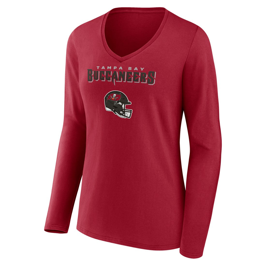 Baker Mayfield Tampa Bay Buccaneers Women's Team Wordmark Player Name & Number Long Sleeve V-Neck T-Shirt - Red T-shirts