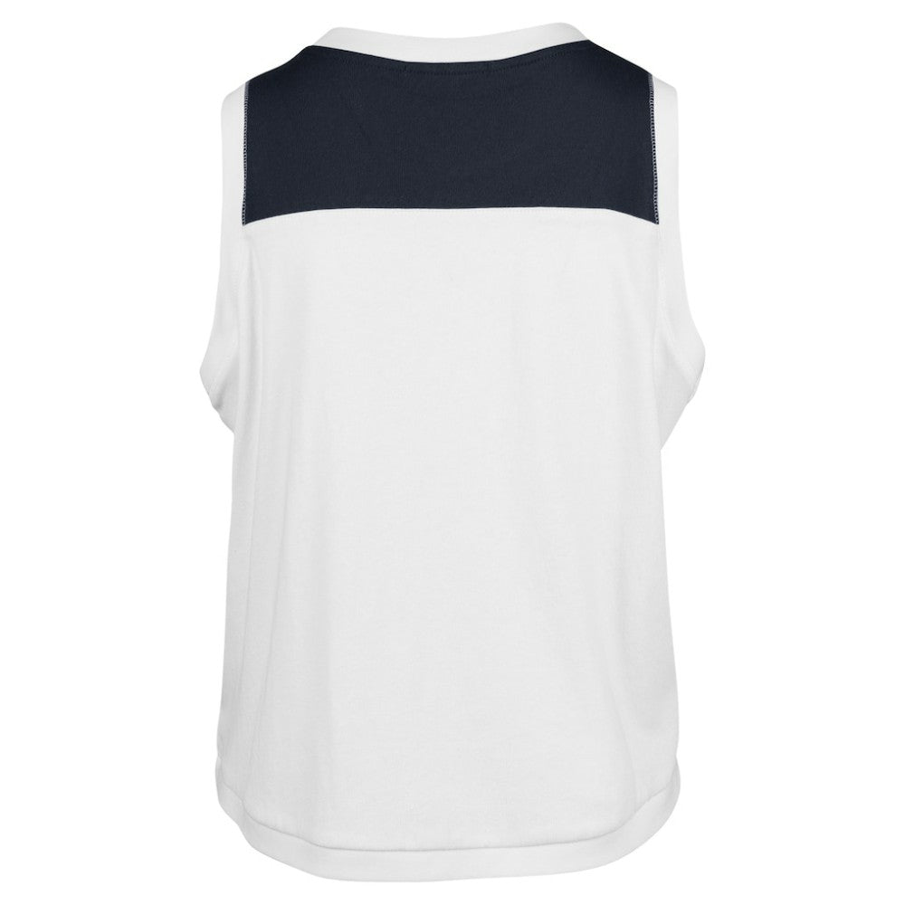 Atlanta Braves '47 Women's Plus Size Waist Length Muscle Tank Top - White/Navy Tanks