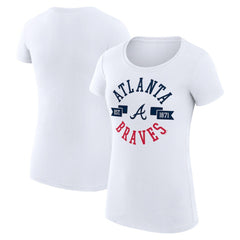 Atlanta Braves G-III 4Her by Carl Banks Women's Super-Slim Fit Lightweight City Graphic T-Shirt - White T-shirts