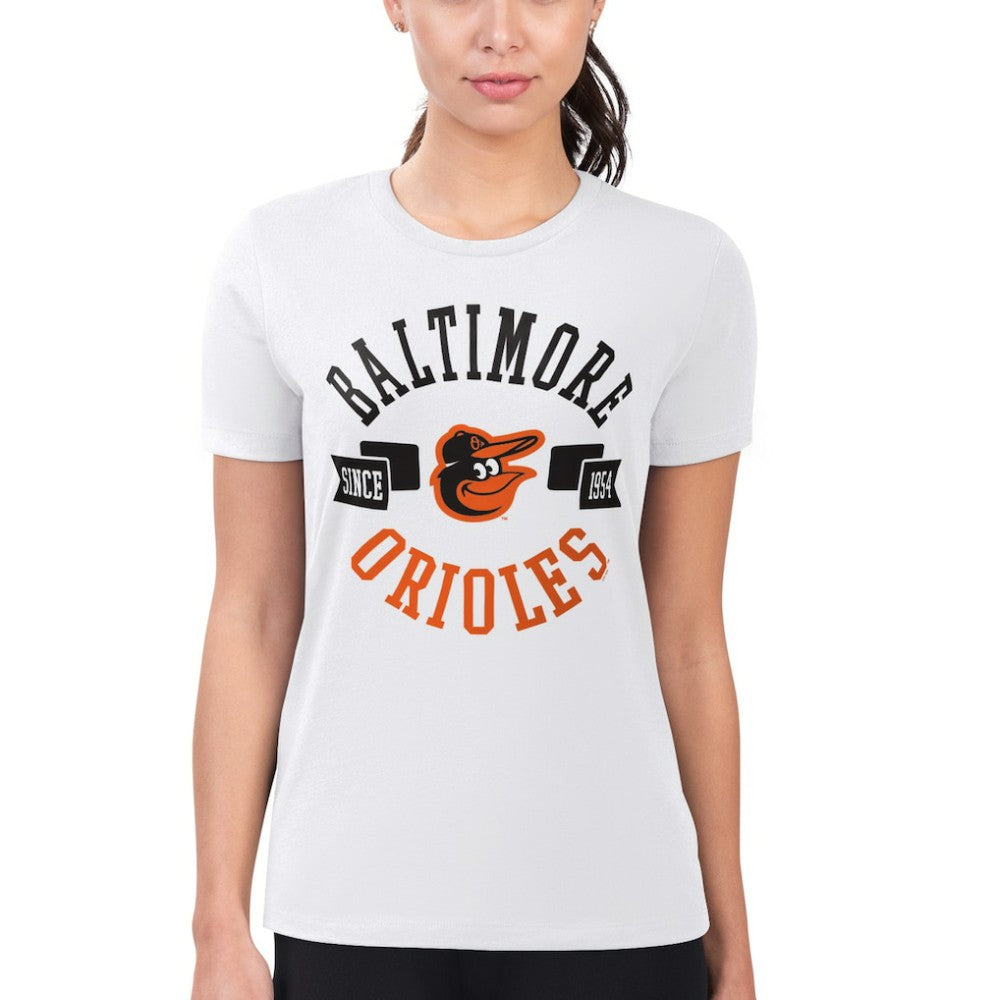 Baltimore Orioles G-III 4Her by Carl Banks Women's Super-Slim Fit Lightweight City Graphic T-Shirt - White T-shirts