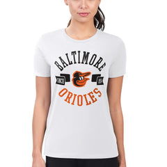 Baltimore Orioles G-III 4Her by Carl Banks Women's Super-Slim Fit Lightweight City Graphic T-Shirt - White T-shirts
