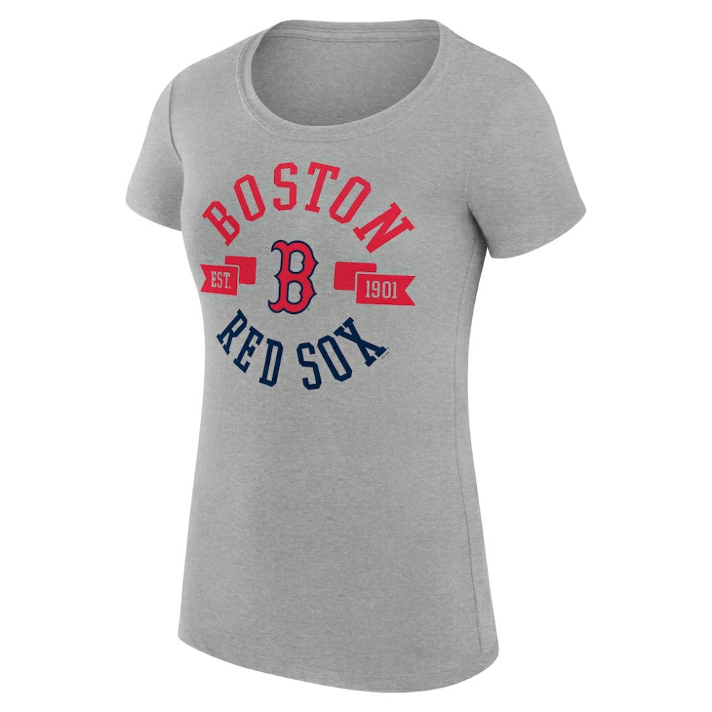 Boston Red Sox G-III 4Her by Carl Banks Women's Super-Slim Fit Lightweight City Graphic T-Shirt - Heather Gray T-shirts