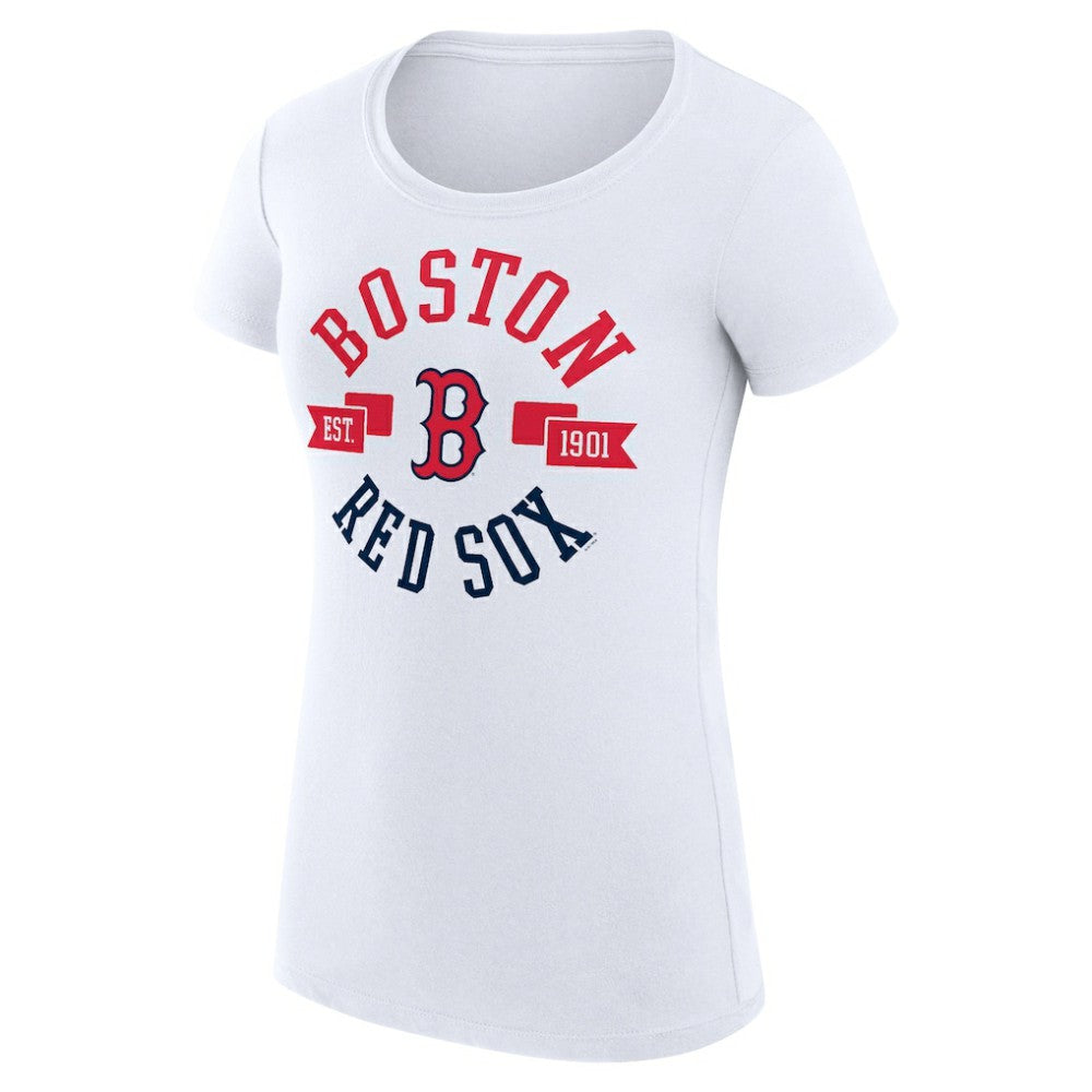 Boston Red Sox G-III 4Her by Carl Banks Women's Super-Slim Fit Lightweight City Graphic T-Shirt - White T-shirts
