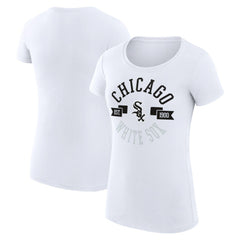 Chicago White Sox G-III 4Her by Carl Banks Women's Super-Slim Fit Lightweight City Graphic T-Shirt - White T-shirts