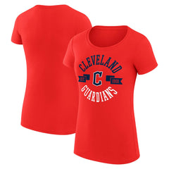 Cleveland Guardians G-III 4Her by Carl Banks Women's Super-Slim Fit Lightweight City Graphic T-Shirt - Red T-shirts