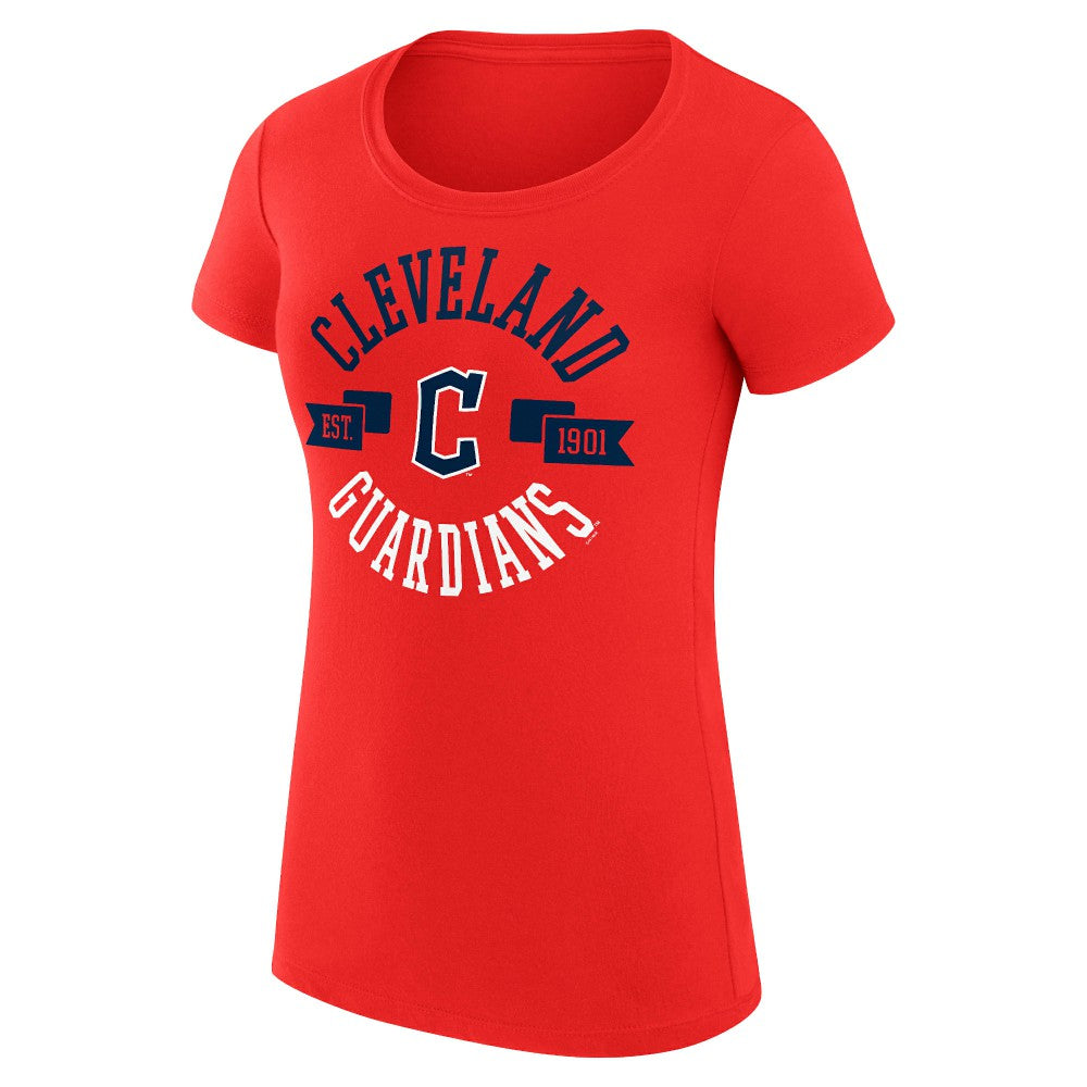 Cleveland Guardians G-III 4Her by Carl Banks Women's Super-Slim Fit Lightweight City Graphic T-Shirt - Red T-shirts