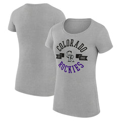 Colorado Rockies G-III 4Her by Carl Banks Women's Super-Slim Fit Lightweight City Graphic T-Shirt - Heather Gray T-shirts