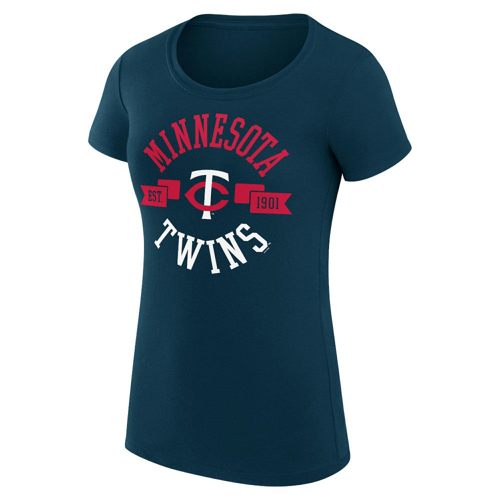 Minnesota Twins G-III 4Her by Carl Banks Women's Super-Slim Fit Lightweight City Graphic T-Shirt - Navy T-shirts