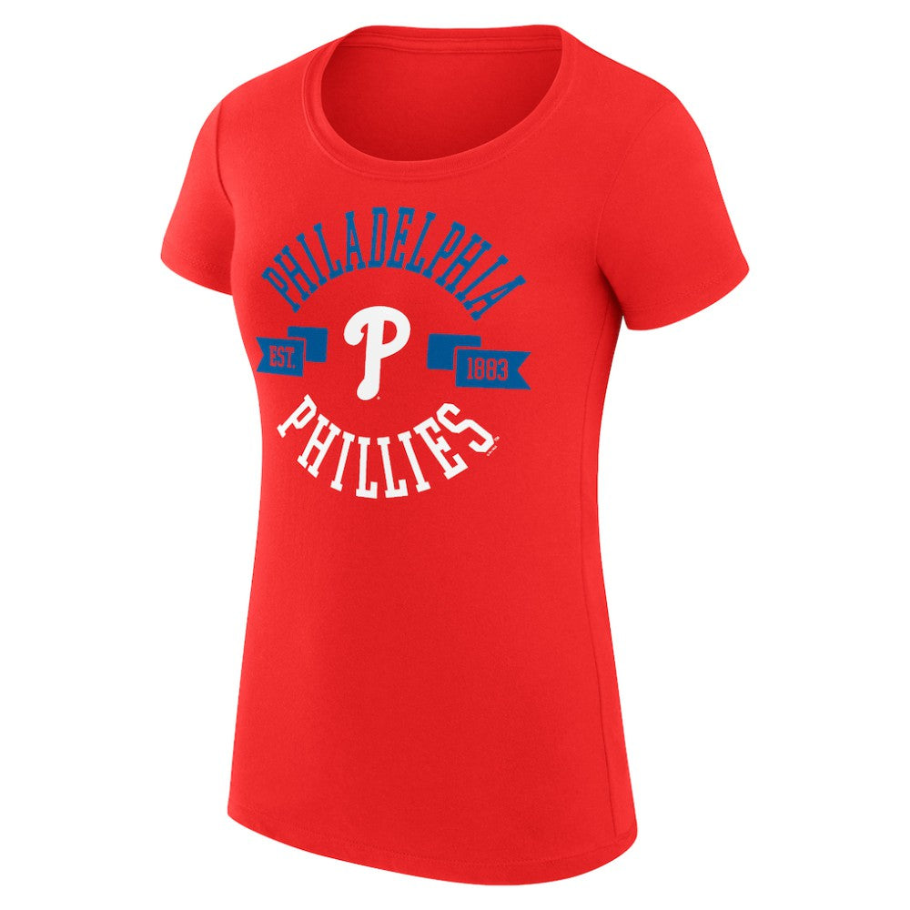 Philadelphia Phillies G-III 4Her by Carl Banks Women's Super-Slim Fit Lightweight City Graphic T-Shirt - Red T-shirts