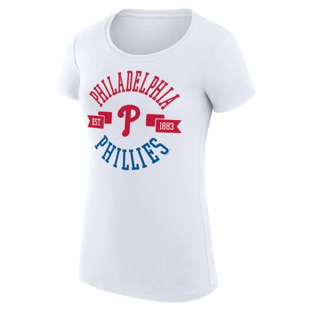 Philadelphia Phillies G-III 4Her by Carl Banks Women's Super-Slim Fit Lightweight City Graphic T-Shirt - White T-shirts