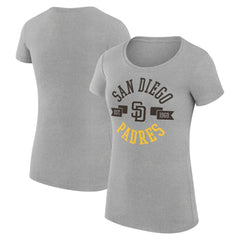 San Diego Padres G-III 4Her by Carl Banks Women's Super-Slim Fit Lightweight City Graphic T-Shirt - Heather Gray T-shirts