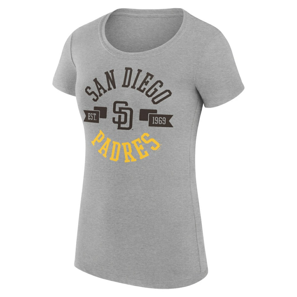 San Diego Padres G-III 4Her by Carl Banks Women's Super-Slim Fit Lightweight City Graphic T-Shirt - Heather Gray T-shirts