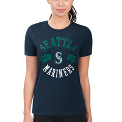 Seattle Mariners G-III 4Her by Carl Banks Women's Super-Slim Fit Lightweight City Graphic T-Shirt - Navy T-shirts