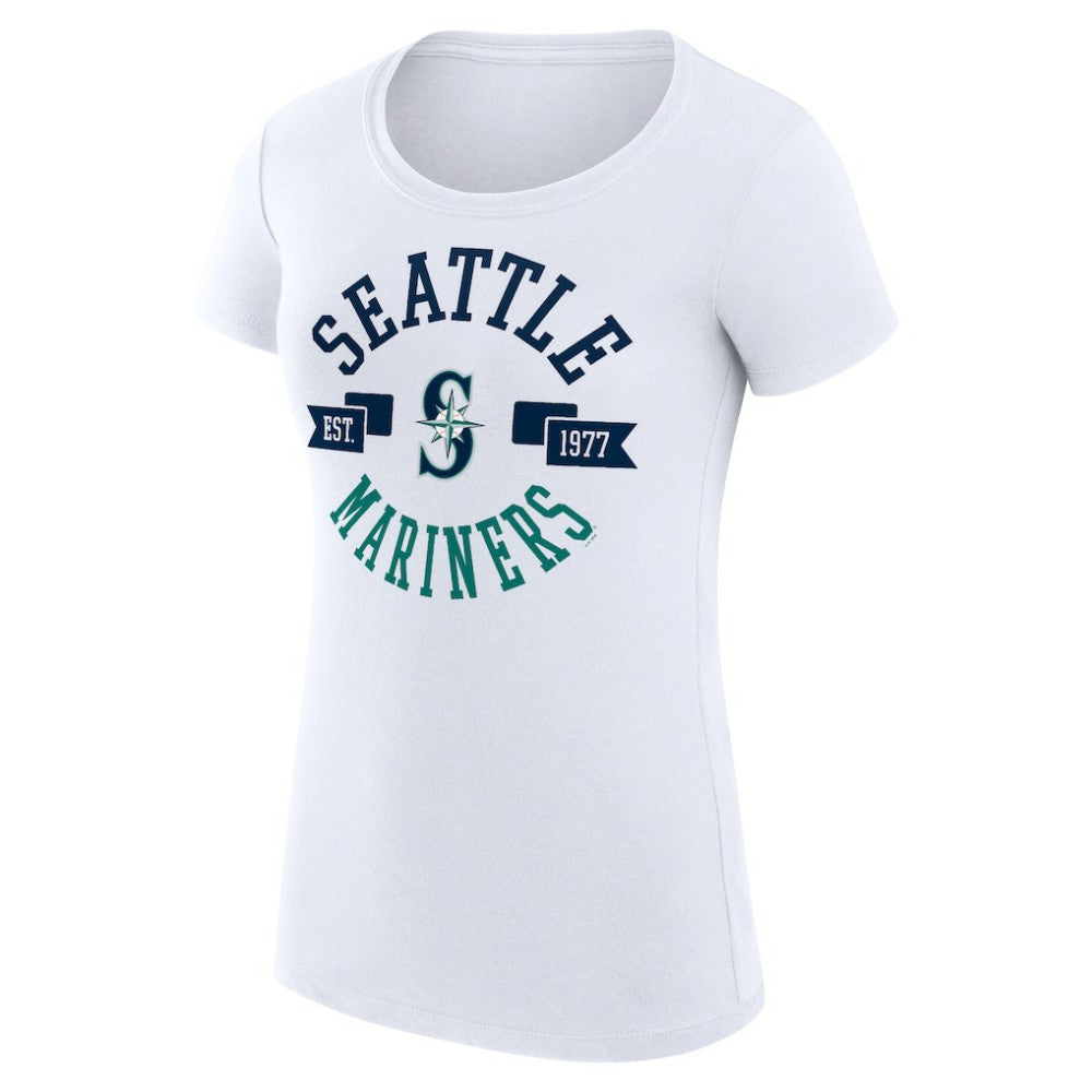 Seattle Mariners G-III 4Her by Carl Banks Women's Super-Slim Fit Lightweight City Graphic T-Shirt - White T-shirts