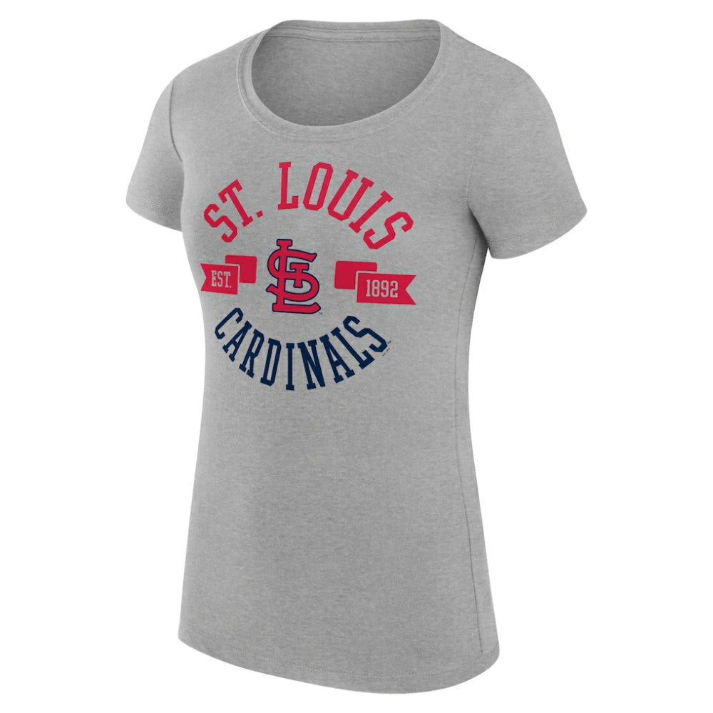 St. Louis Cardinals G-III 4Her by Carl Banks Women's Super-Slim Fit Lightweight City Graphic T-Shirt - Heather Gray T-shirts