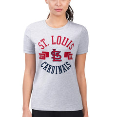 St. Louis Cardinals G-III 4Her by Carl Banks Women's Super-Slim Fit Lightweight City Graphic T-Shirt - Heather Gray T-shirts