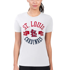 St. Louis Cardinals G-III 4Her by Carl Banks Women's Super-Slim Fit Lightweight City Graphic T-Shirt - White T-shirts