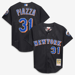 Mike Piazza New York Mets Mitchell & Ness Cooperstown Collection 2000 Batting Practice Jersey - Black Jerseys