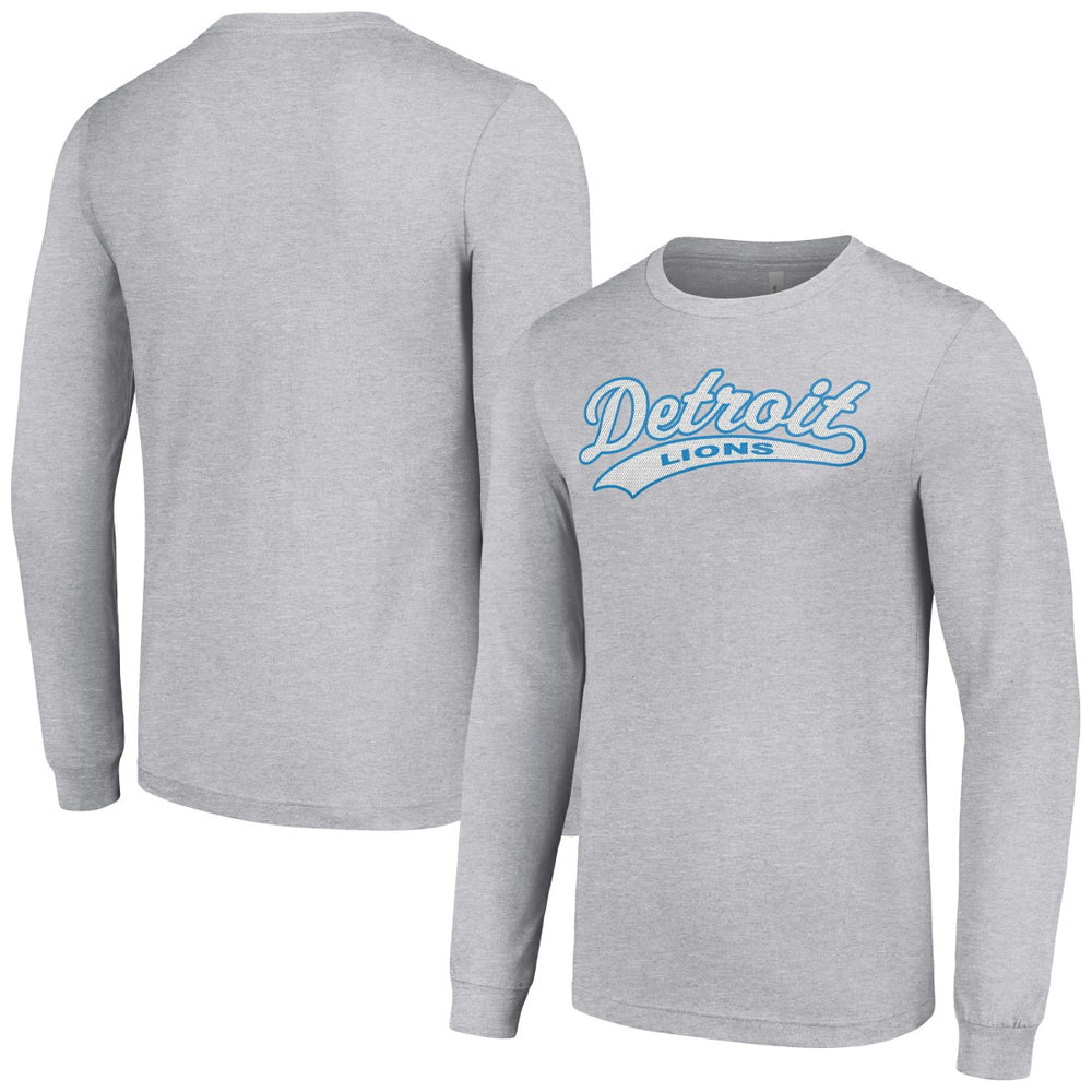 Detroit Lions Starter Tailsweep Long Sleeve T-Shirt - Heather Gray T-shirts