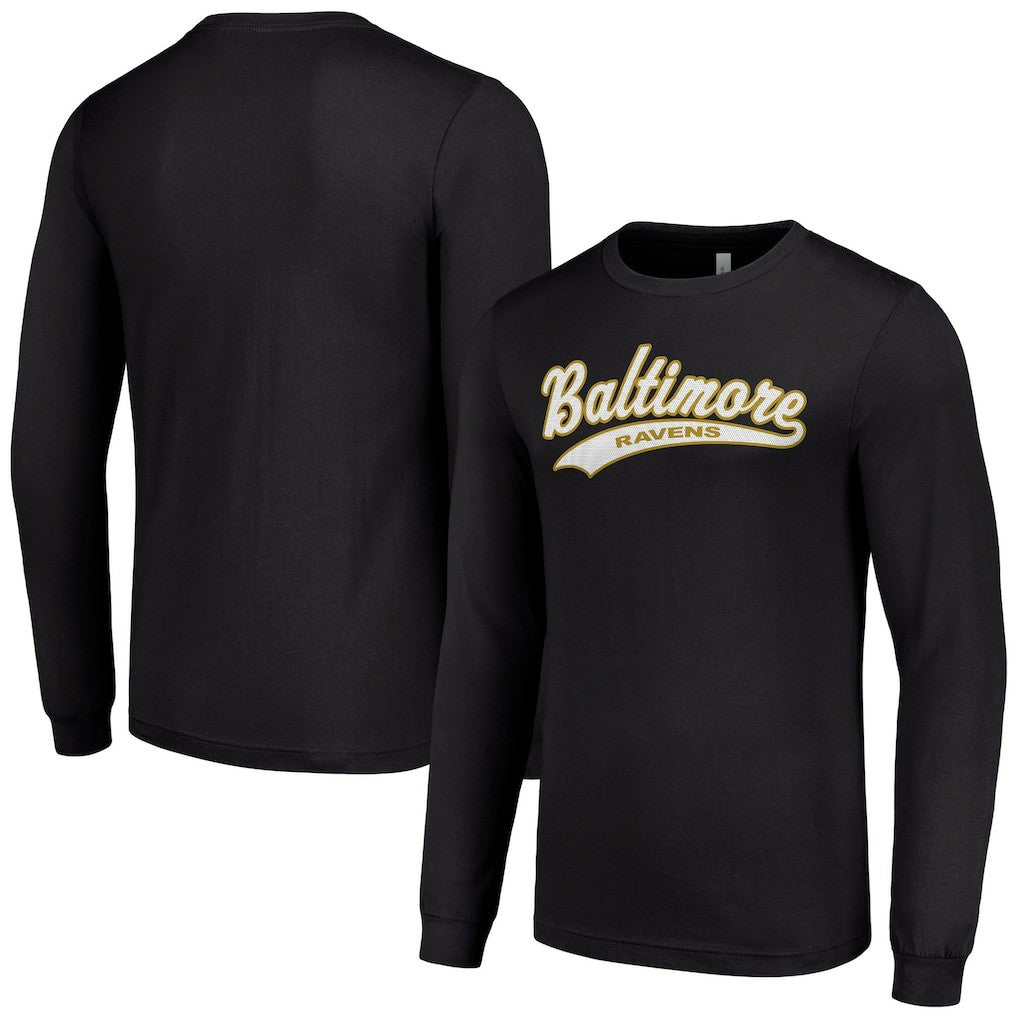 Baltimore Ravens Starter Tailsweep Long Sleeve T-Shirt - Black T-shirts
