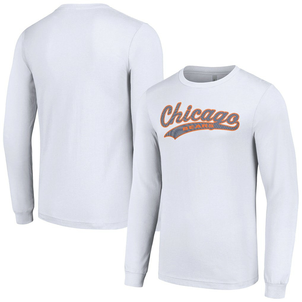 Chicago Bears Starter Tailsweep Long Sleeve T-Shirt - White T-shirts