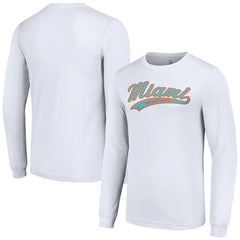 Miami Dolphins Starter Tailsweep Long Sleeve T-Shirt - White T-shirts