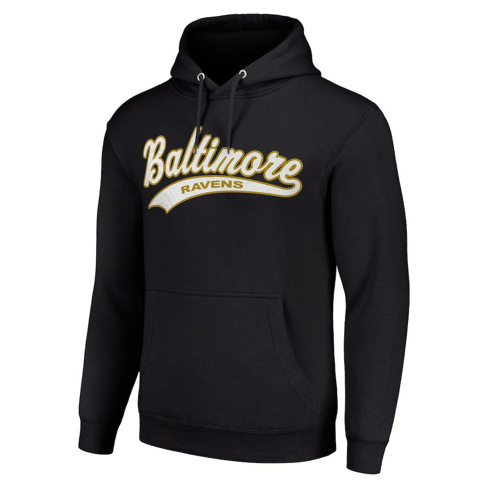 Baltimore Ravens Starter Unisex Tailsweep Pullover Hoodie - Black Hoodies