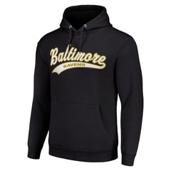 Baltimore Ravens Starter Unisex Tailsweep Pullover Hoodie - Black Hoodies
