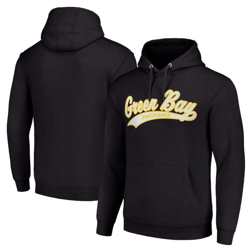 Green Bay Packers Starter Unisex Tailsweep Pullover Hoodie - Black Hoodies
