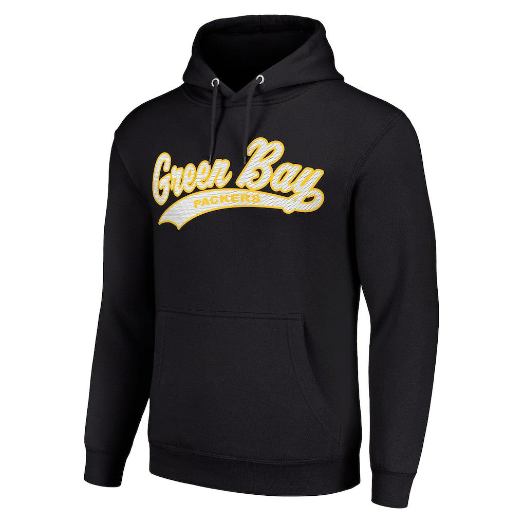 Green Bay Packers Starter Unisex Tailsweep Pullover Hoodie - Black Hoodies