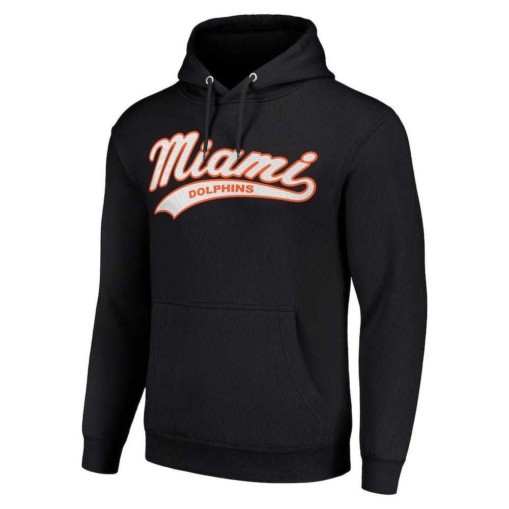 Miami Dolphins Starter Unisex Tailsweep Pullover Hoodie - Black Hoodies
