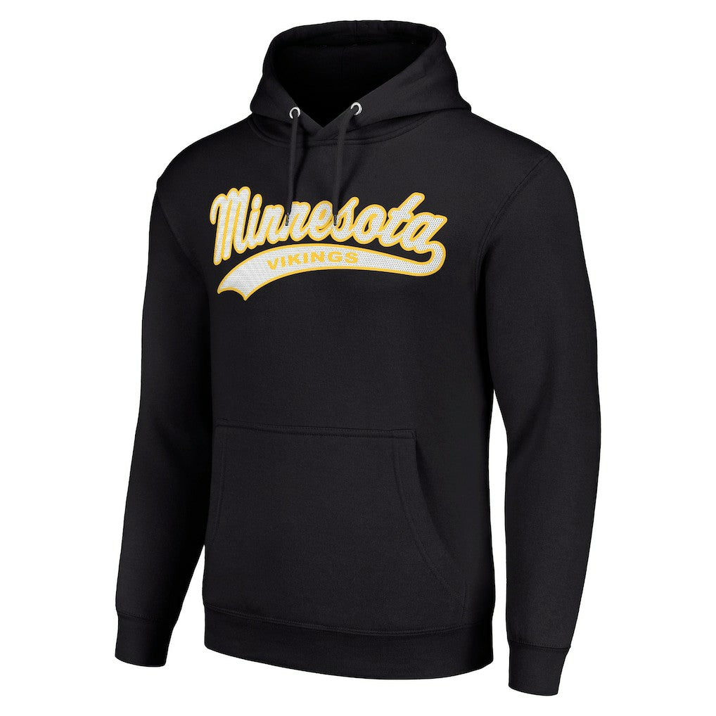 Minnesota Vikings Starter Unisex Tailsweep Pullover Hoodie - Black Hoodies