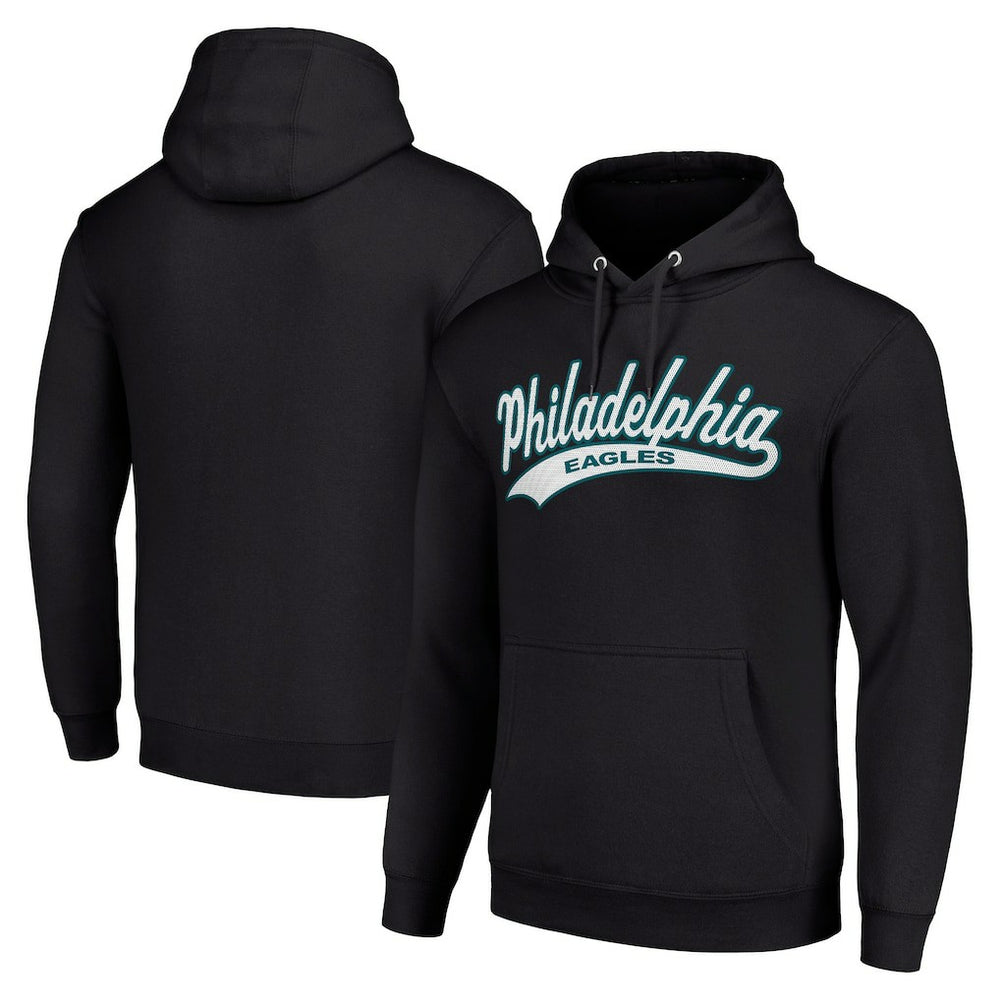 Philadelphia Eagles Starter Unisex Tailsweep Pullover Hoodie - Black Hoodies